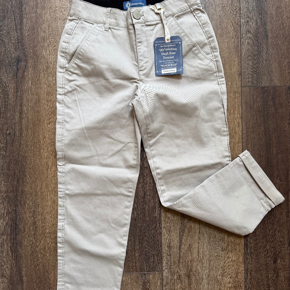 Democracy Khaki Ab Solution High Rise Trouser Size 4 NWT